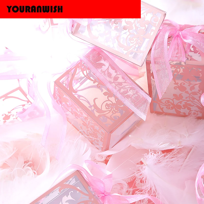 Коробки для конфет YOURANWISH 50 шт./лот из ПВХ Вечерние и свадеб Подарочная коробка