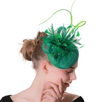 green sinamay fashion fascinators hats headbands for women wedding headwear party tea ladies elegant headwear hair accessories