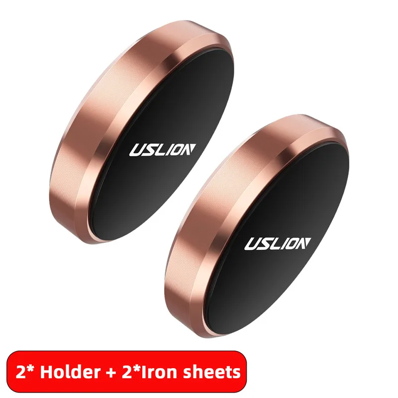 2 Rose Gold USLION универсальный магнитный автомобильный держатель для телефона для iPhone X 7 samsung Xiaomi Магнитная подставка для телефона в автомобиле поддержка мобильного телефона - Цвет: 2 Rose Gold