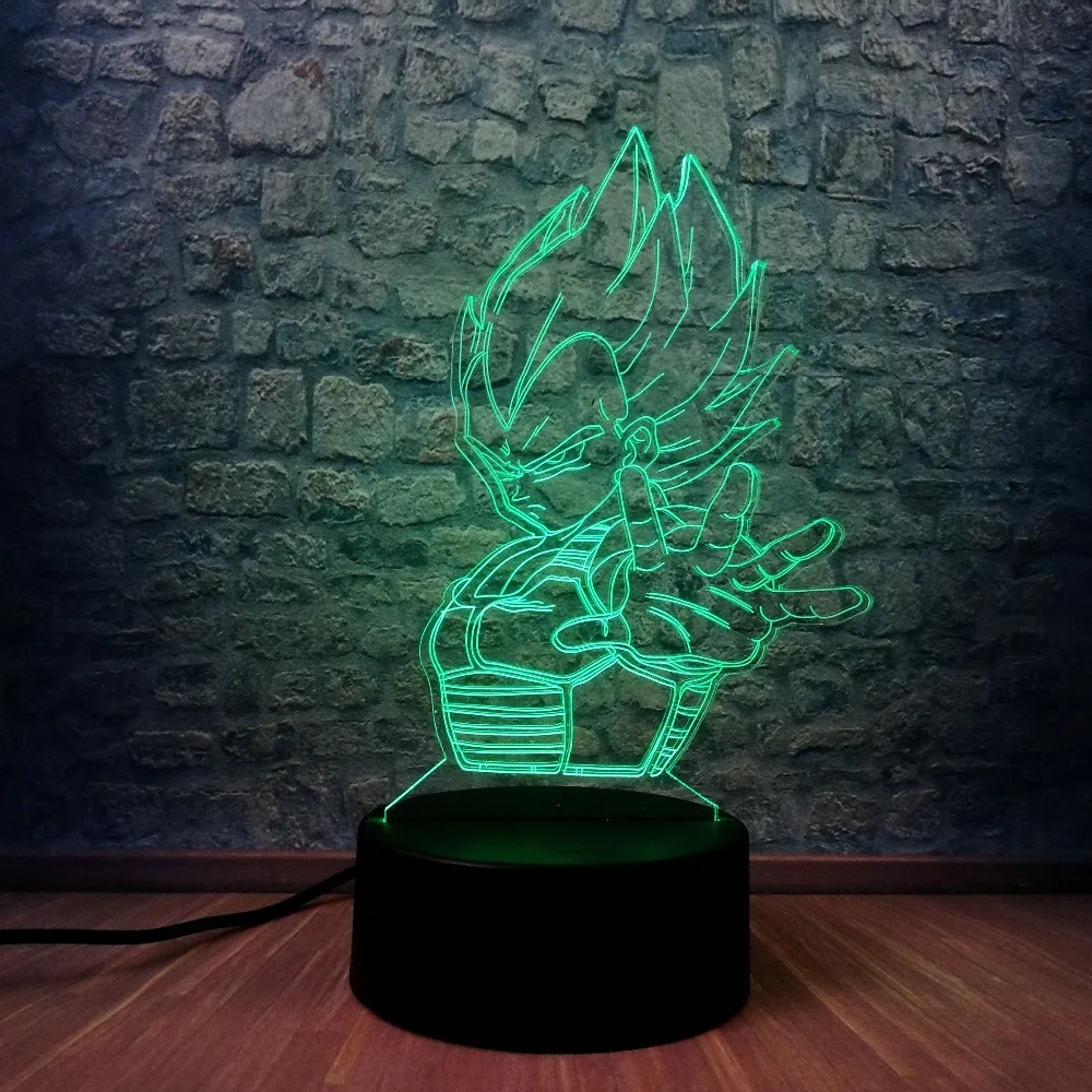 Хит продаж Seven Dragon Ball Vegeta Super Hero 3D Светодиодная лампа RGB светильник 7 цветов Ночной