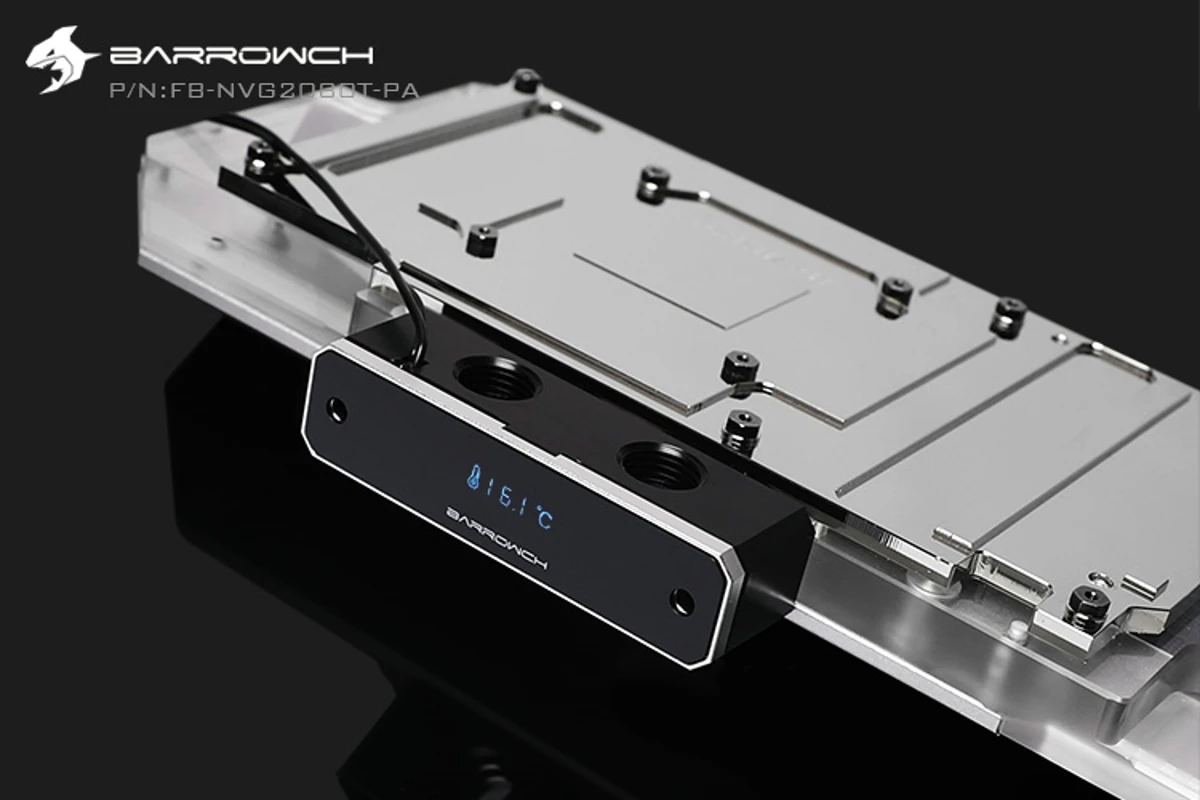 Barrowch FB-NVG2080T-PA LRC2.0 GPUBlocks термометр с цифровым дисплеем алюминиевый сплав панель для Основатель Edition RTX2080Ti/2080