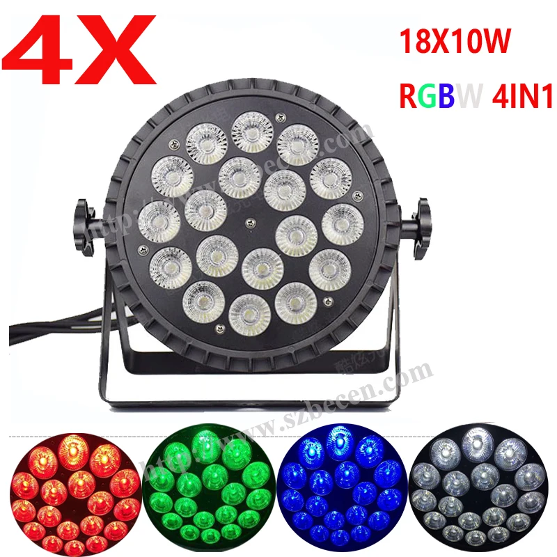 4 шт./лот 18X10 Вт RGBW 4в1 красочные высокое качество DMX LED PAR свет для проекта рука в