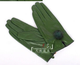 Женские перчатки из натуральной кожи, цветные перчатки из натуральной кожи, женские перчатки из овчины, женские тонкие теплые перчатки из меха норки, новинка - Цвет: 8