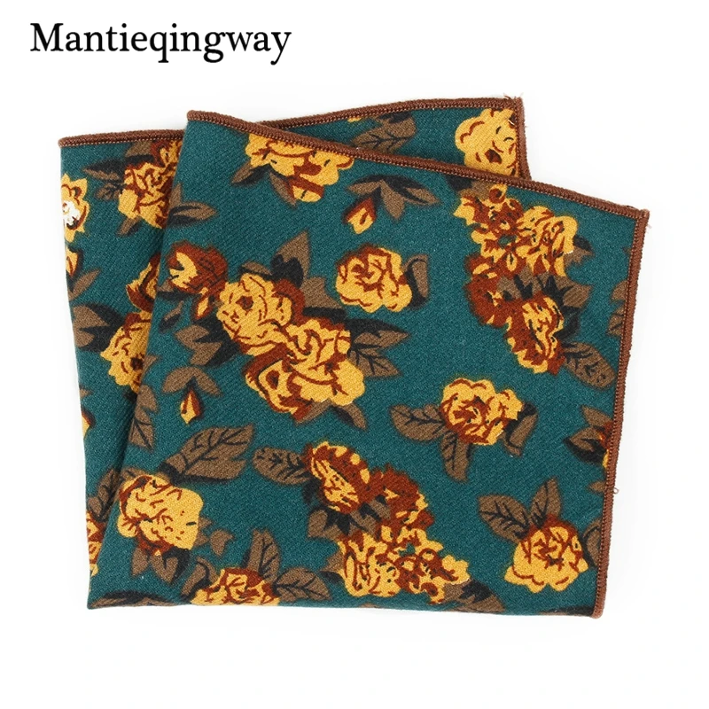 Mantieqingway цветочный хлопок 24*24 см принт мужская одежда аксессуары Карманный платок