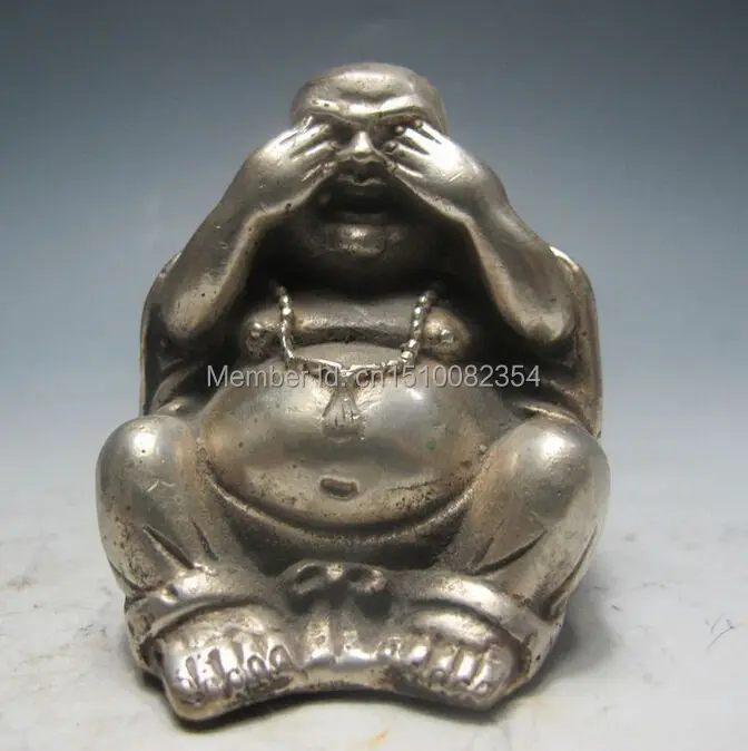 Китайская Серебряная Бронзовая статуя Будды | Дом и сад