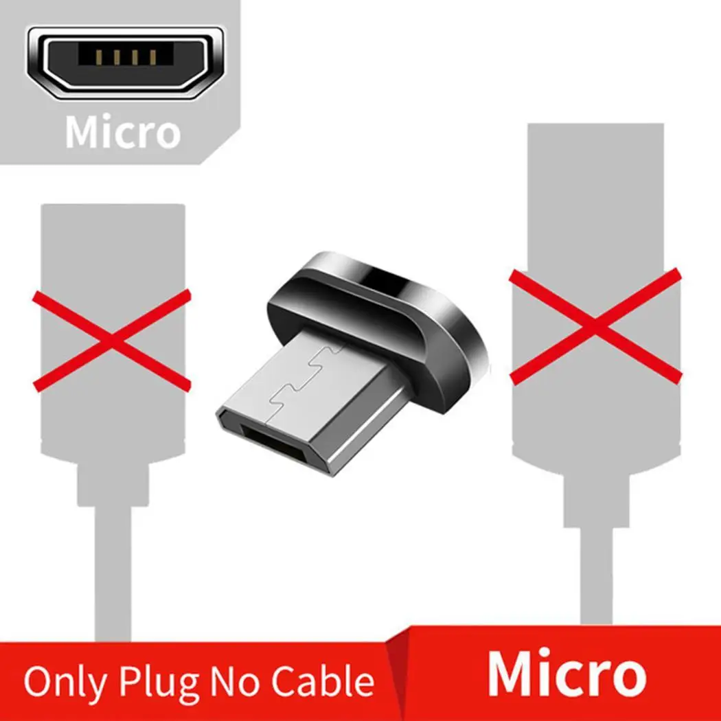 2 in 1 Portable USB Interface Magnetic Braid Charging 1m x Head(Without Cable) Cable Data 5V/3A | Мобильные телефоны и