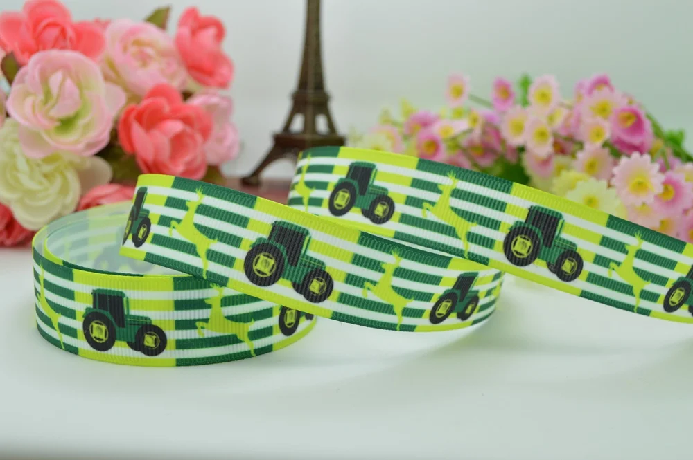 DUWES 7/8 &quot22 мм сельскохозяйственный автомобиль напечатанный grosgrain ленточный бант