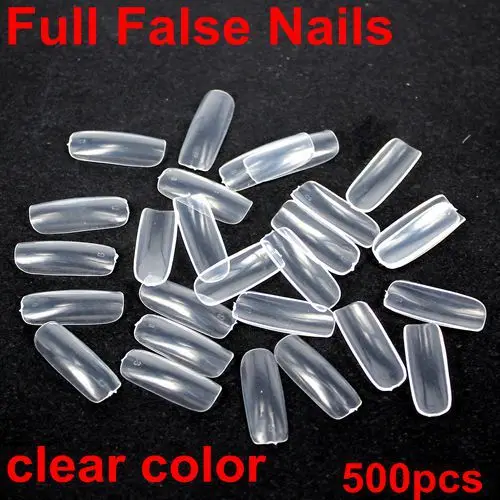 

500pcs 10 sizes full false nail clear colors acrylic nails Nail Art Design wrap Tips Free Shippng