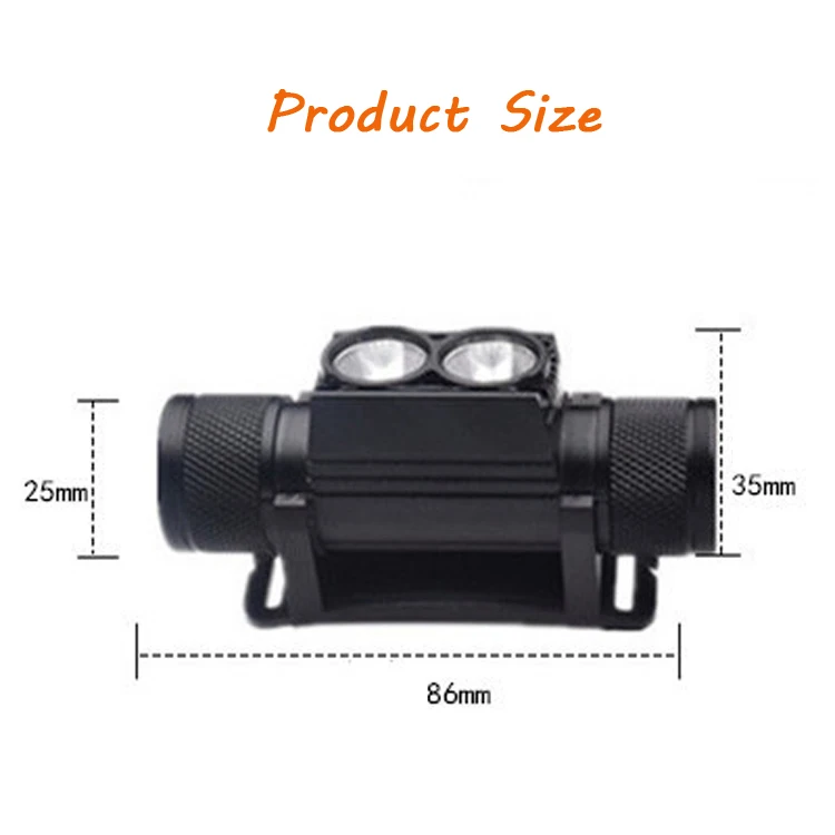 Jiguoor D25 1650LM 2 x XPL светодиодный 6 режимов Мощный водонепроницаемый налобный фонарь