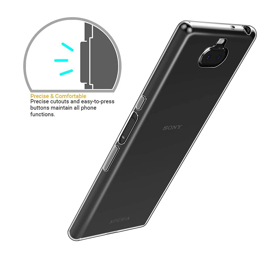 Мягкий прозрачный ТПУ чехол для Sony Xperia 1 10 XZ XZ1 XZ2 Compact XZs XZ3 Premium XA XA1 Plus XA2 ультра