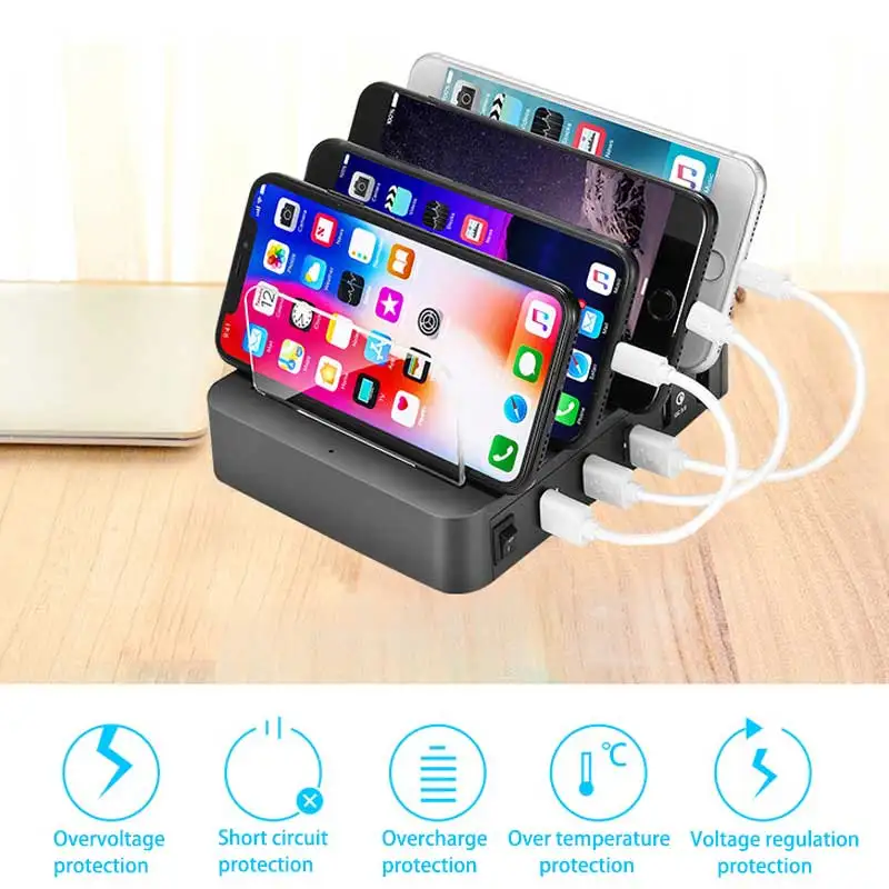 Зарядная станция с несколькими Usb-портами для Samsung Huawei QC3.0 Держатель зарядного