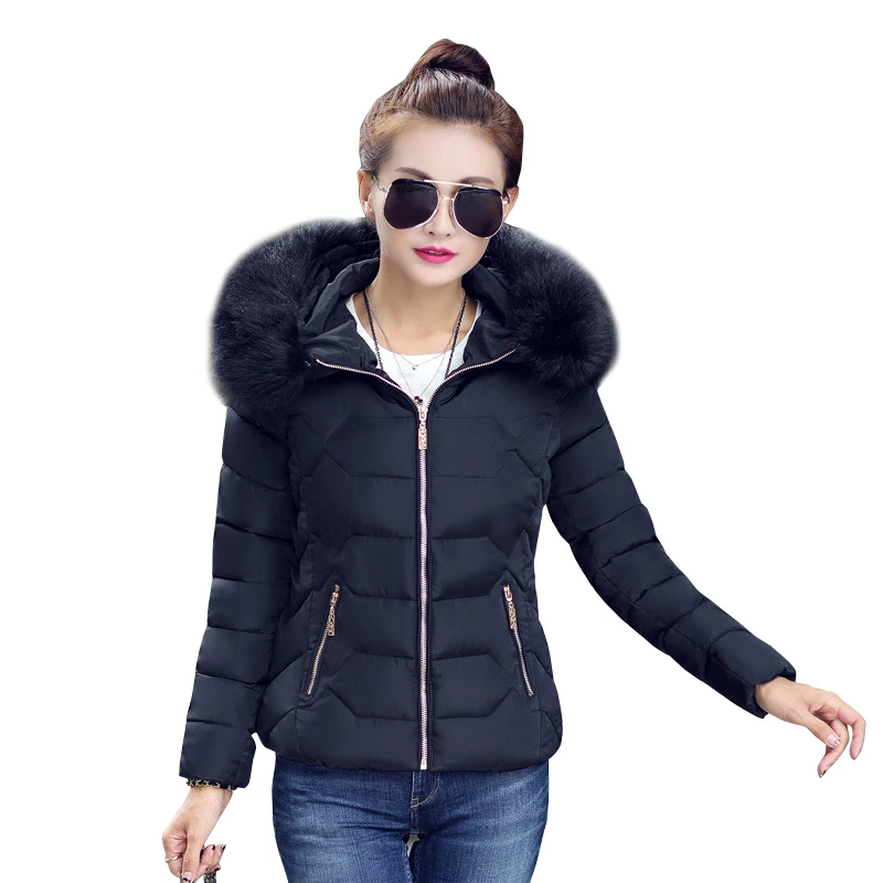 Хорошее высококачественное Женское зимнее пальто с большим меховым воротником