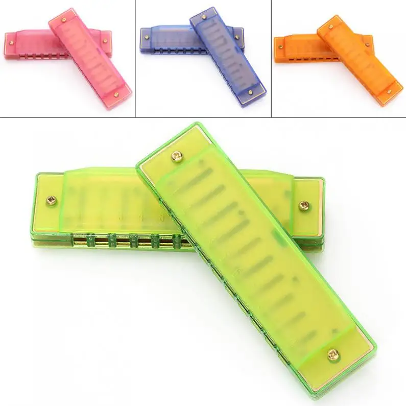 

10 Hole 20 Tone Blues Colorful Harmonica ABS Resin Mouth Organ Children's Toy Musical Instruments