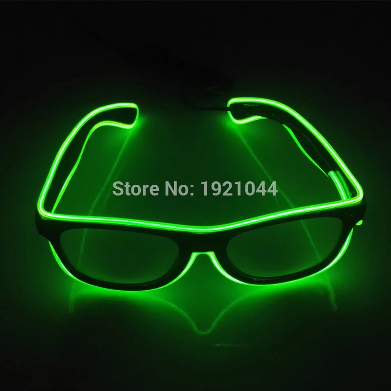 lemon green 10 Цвета выбор мигает EL провода Led очки Неон Веревка световой вечерние Освещение красочные светящиеся подарок для вечерние украшения - Цвет: lemon green