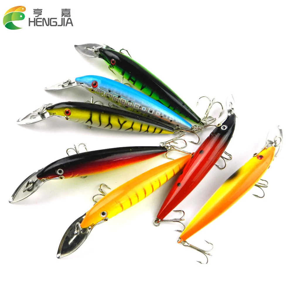популярный 7pcs рыболовных приманок minnow (mi048) 14cm 16.2g 4 # крючки &quotтяжело приманки