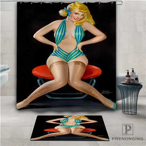 На заказ pin up (1) водонепроницаемый занавеска для душа коврик дома ванной комнаты