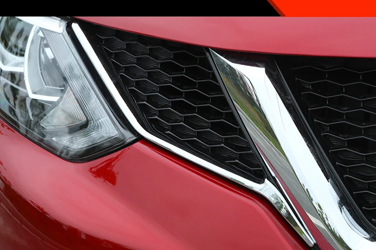 Шрифт решетка гриль крышка отделка литья для Nissan Qashqai J11 Rogue Sport ABS хром стиль