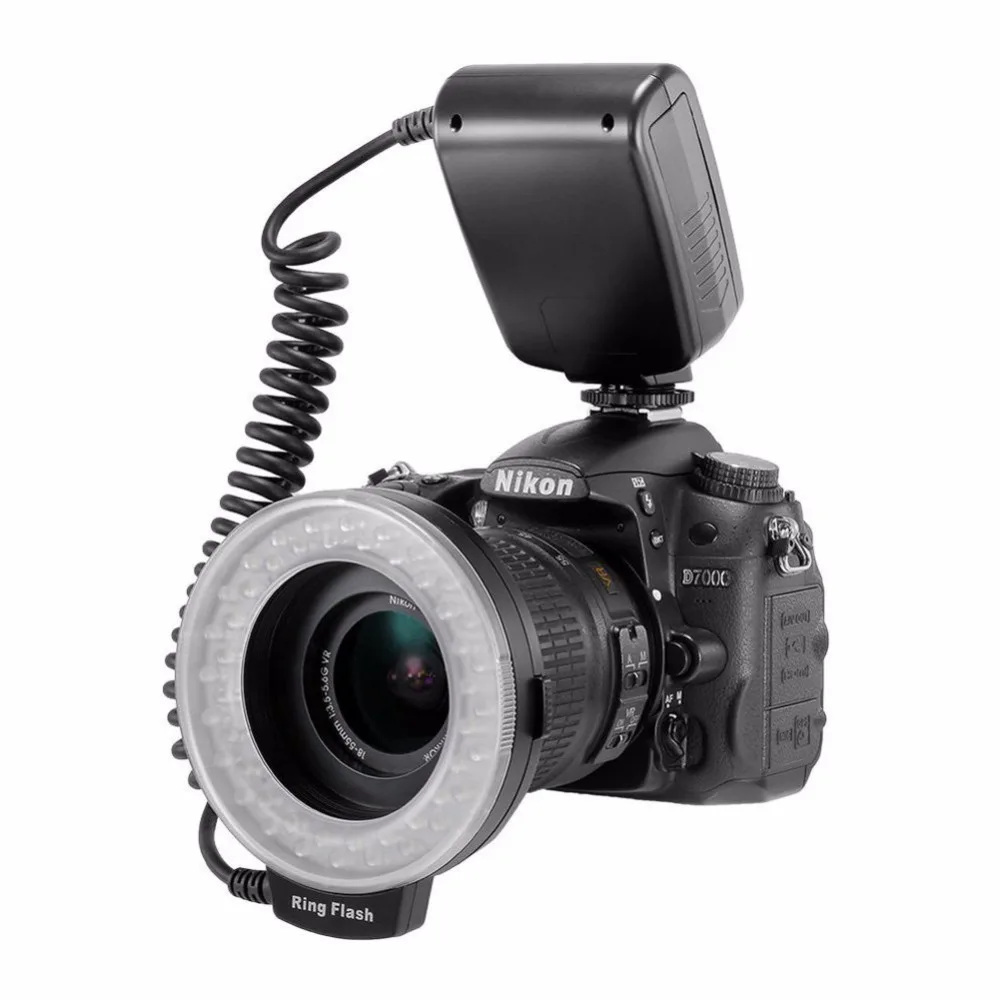 Купи Lightdow LD-48 Macro LED Ring Flash Light with LCD Screen Display for Canon Nikon Fujifilm Pentax Olympus DSLR Cameras за 1,657 рублей в магазине AliExpress