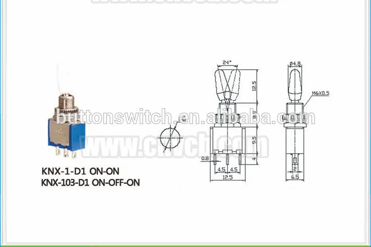 IBTS032 KNX-103-D1 вкл. Или вкл.-ВКЛ.-ВКЛ. 3 припоя терминал тумблер с белой крышкой синий |