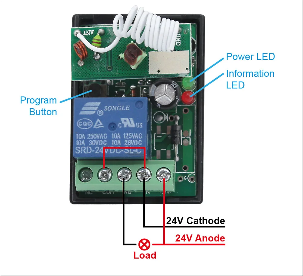 EMylo RF DC 24 в беспроводной обучающий пульт дистанционного управления выключатель