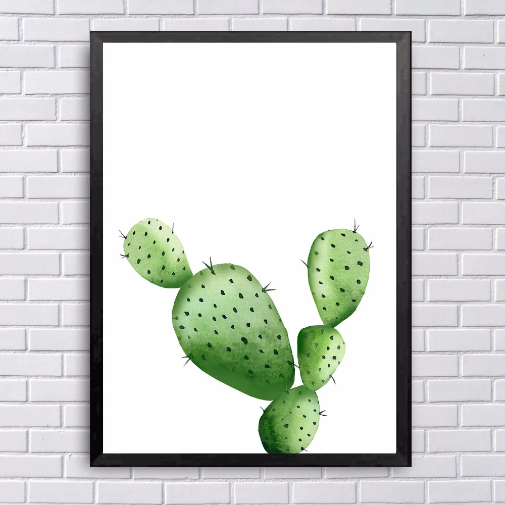 Nordic Green Plant Cactus Poster Wall Art Canvas Painting Living Room Decoration Unframed | Дом и сад