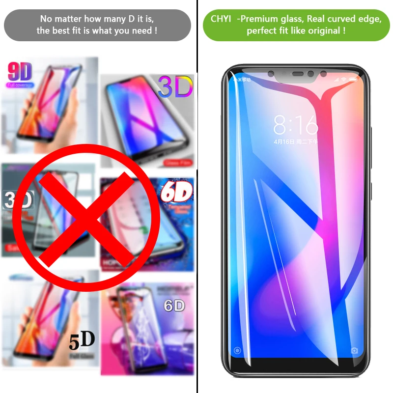 Изогнутое стекло CHYI для Huawei Honor V30 V20 10 lite защита экрана с полным клеем олеофобное