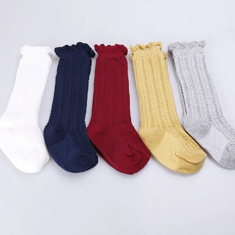 Фирменная новинка носки с цветами по бокам полосатые из хлопка до колен Носки для