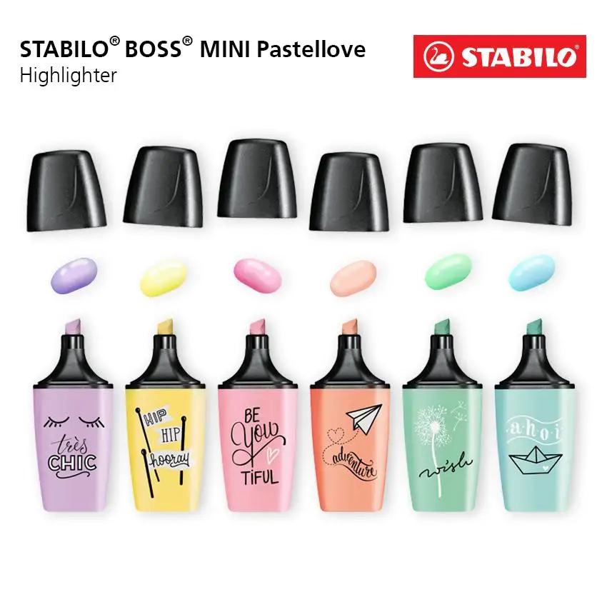 MIRUI Mini Pastellove маркер и текстовый маркер в картонной упаковке 6 цветов