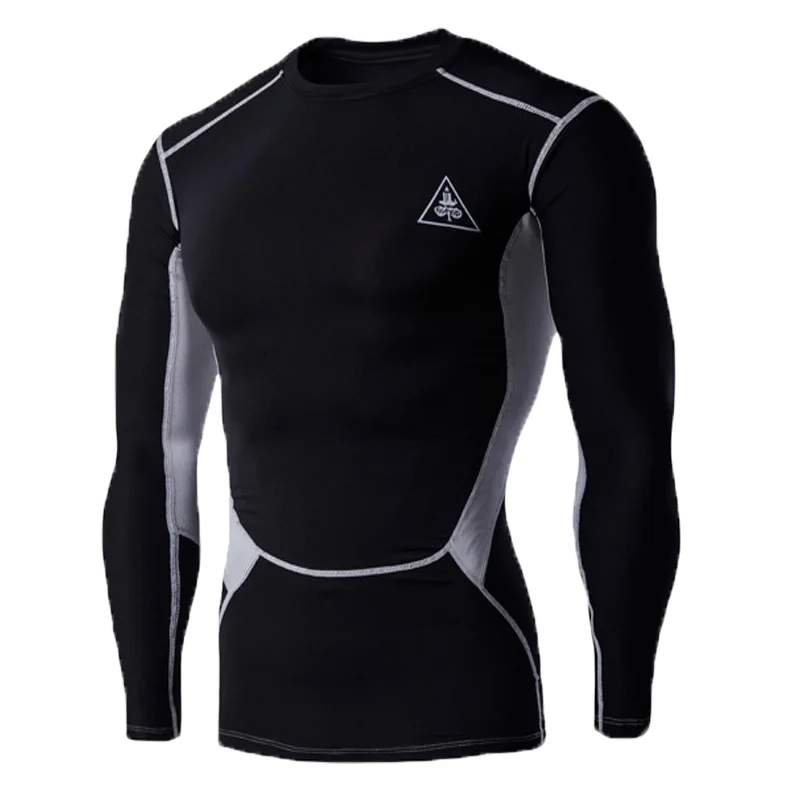 Spring and Autumn Men's Long Sleeves Outdoor Sports T-shirt Running Breathable Perspiration Comfortable Round Neck Easy To Dry48 | Спорт и