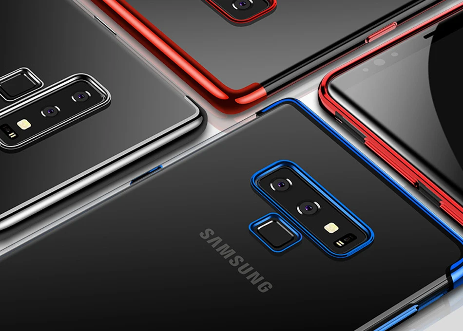 ITEUU ТПУ прозрачный гальванический чехол для телефона samsung Galaxy Note 9 Чехлы мягкая прозрачная задняя крышка роскошный