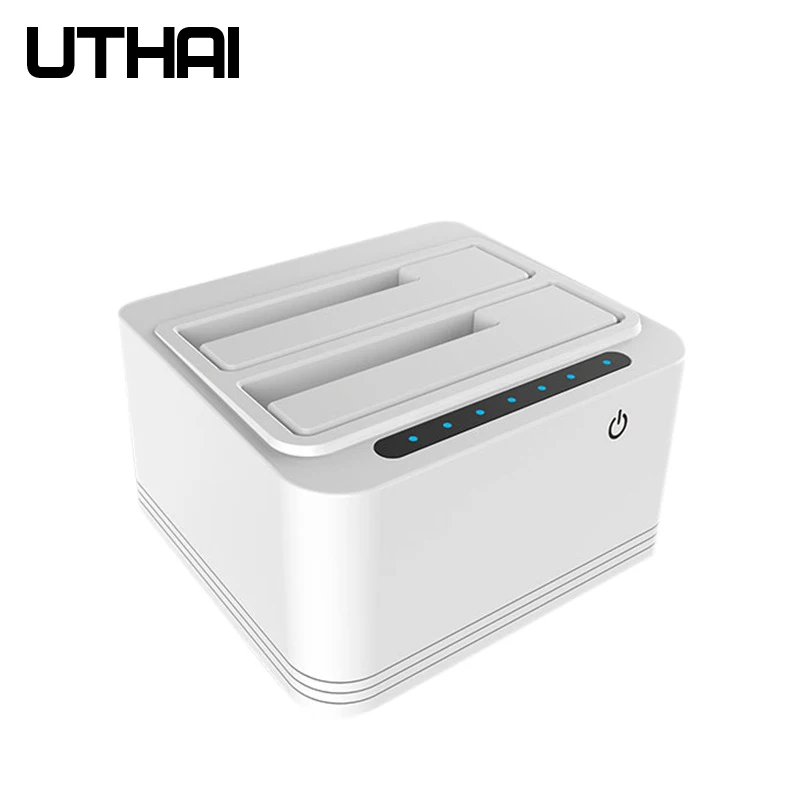 UTHAI G04 многофункциональный двойной слот USB3.0 жесткое основание привода 2,5/3,5 дюймов жесткий диск HDD офлайн копия Cloner - Цвет: Белый