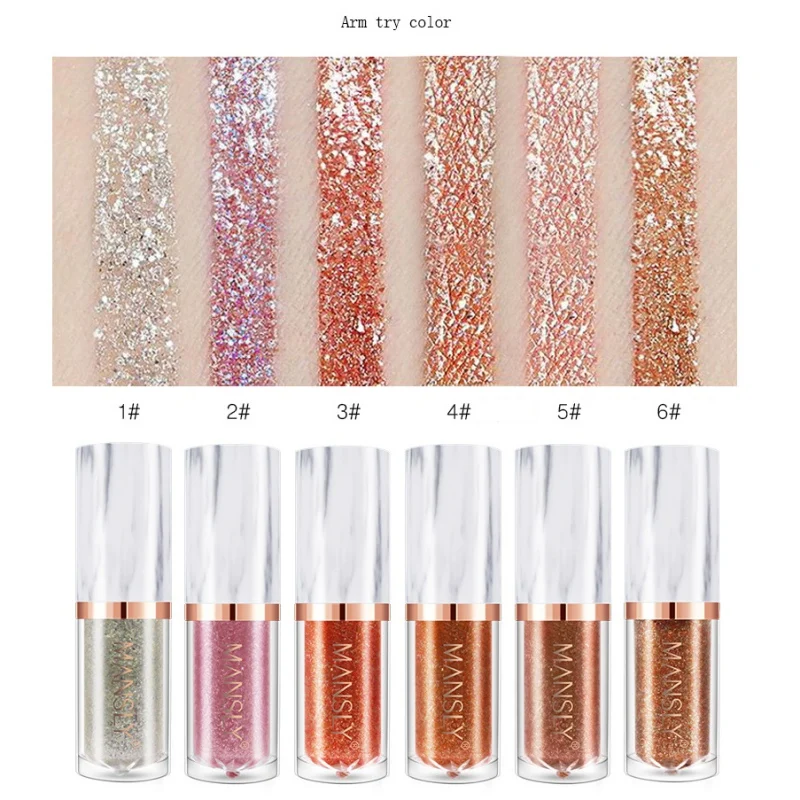 6 цветов Professional Shine тени для смоки айс waterproof Lasting Glitter Liquid Eye shadow women's Cosmetic Cosmetic| |