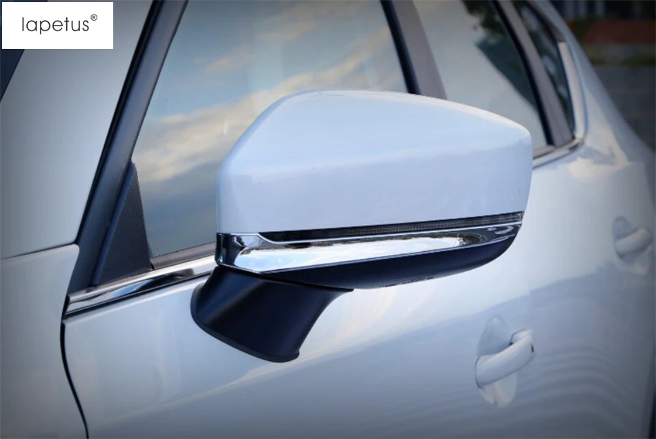 

Lapetus Accessories Fit For Mazda CX-5 CX5 2017 - 2021 Outside Door Rearview Mirror Strip Streamer Cover Kit Trim A Set / ABS