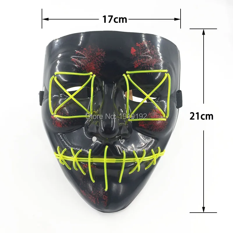 Светящаяся маска гримаса с квадратным разрезом для глаз страшные вечерние