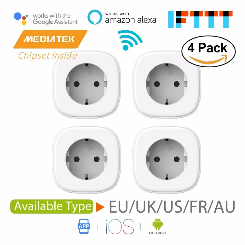Smart WiFi Plug интеллигентный разъемAlexa & Google Assistant IFTTT Yandex Alice поддерживается