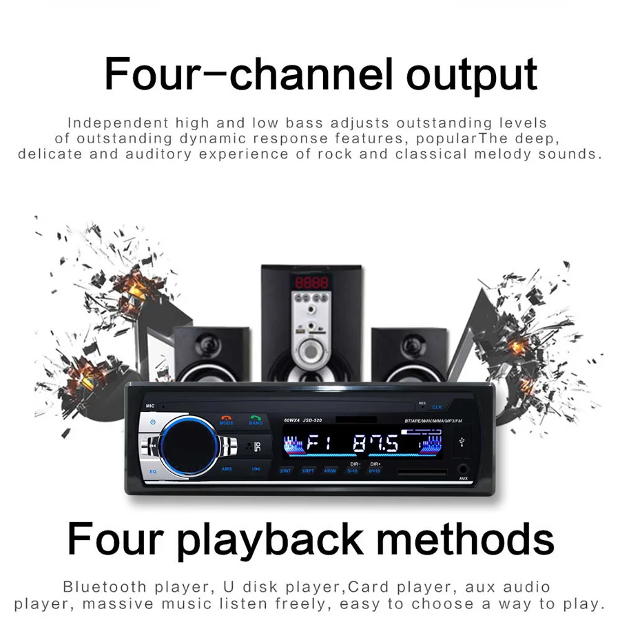 Topsource Bluetooth Стерео FM радио MP3 аудиоплеер 5 V Зарядное устройство USB AUX Автомобильная