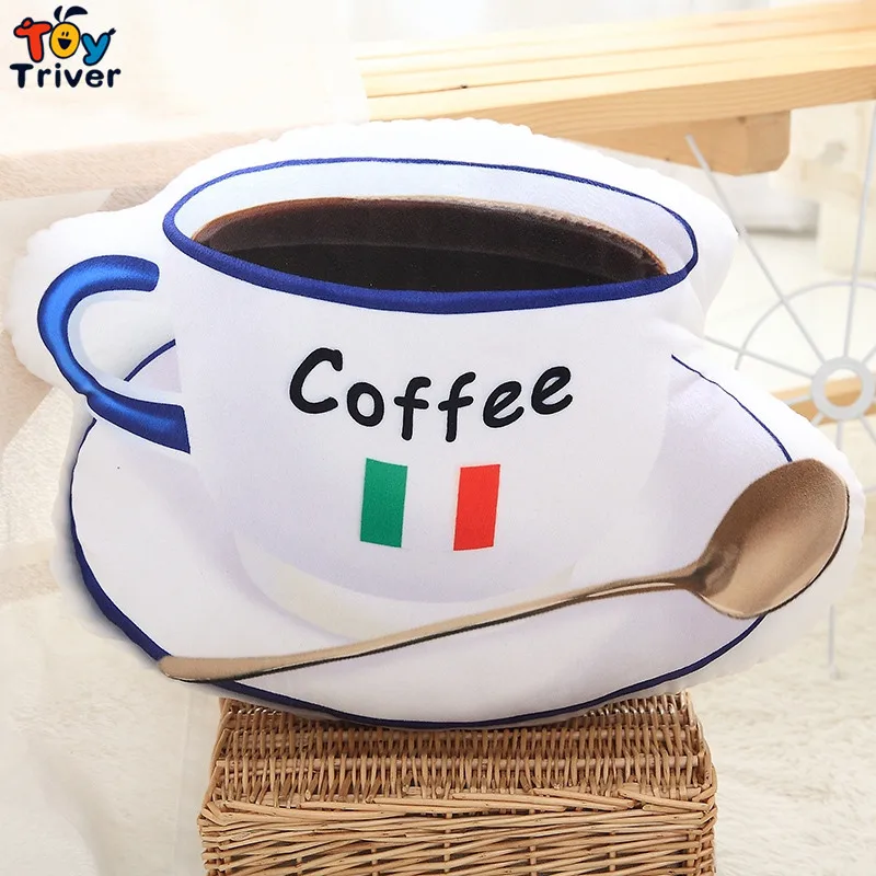 

Coffee Bread Milk Tomato Red Wine Fruit Food Shape Plush Toys Stuffed Pillow Sofa Cushion Home Bar Restaurant Decor Funny Gifts