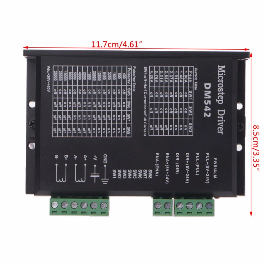 DC 24 60V DM542 Драйвер шагового двигателя для 57 86 серии 2 фазный цифровой шаговый