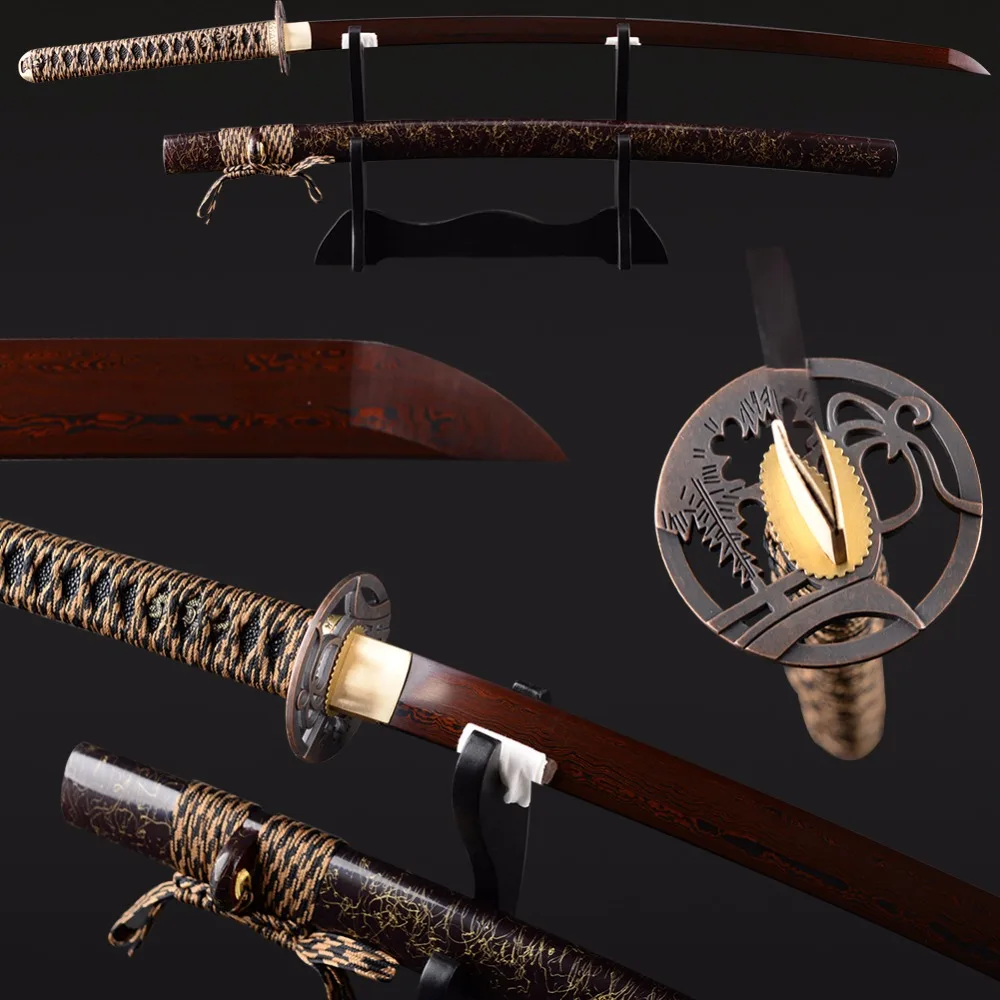 Новый Дамаск Сложенном Стали Гальванических Красный Клинок Нет Привет Японский