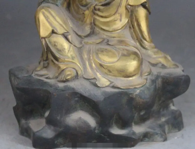 S2573 Tibet Purple Bronze Gold Bodhisattva Kwan-yin Goddess Buddha Statue | Дом и сад