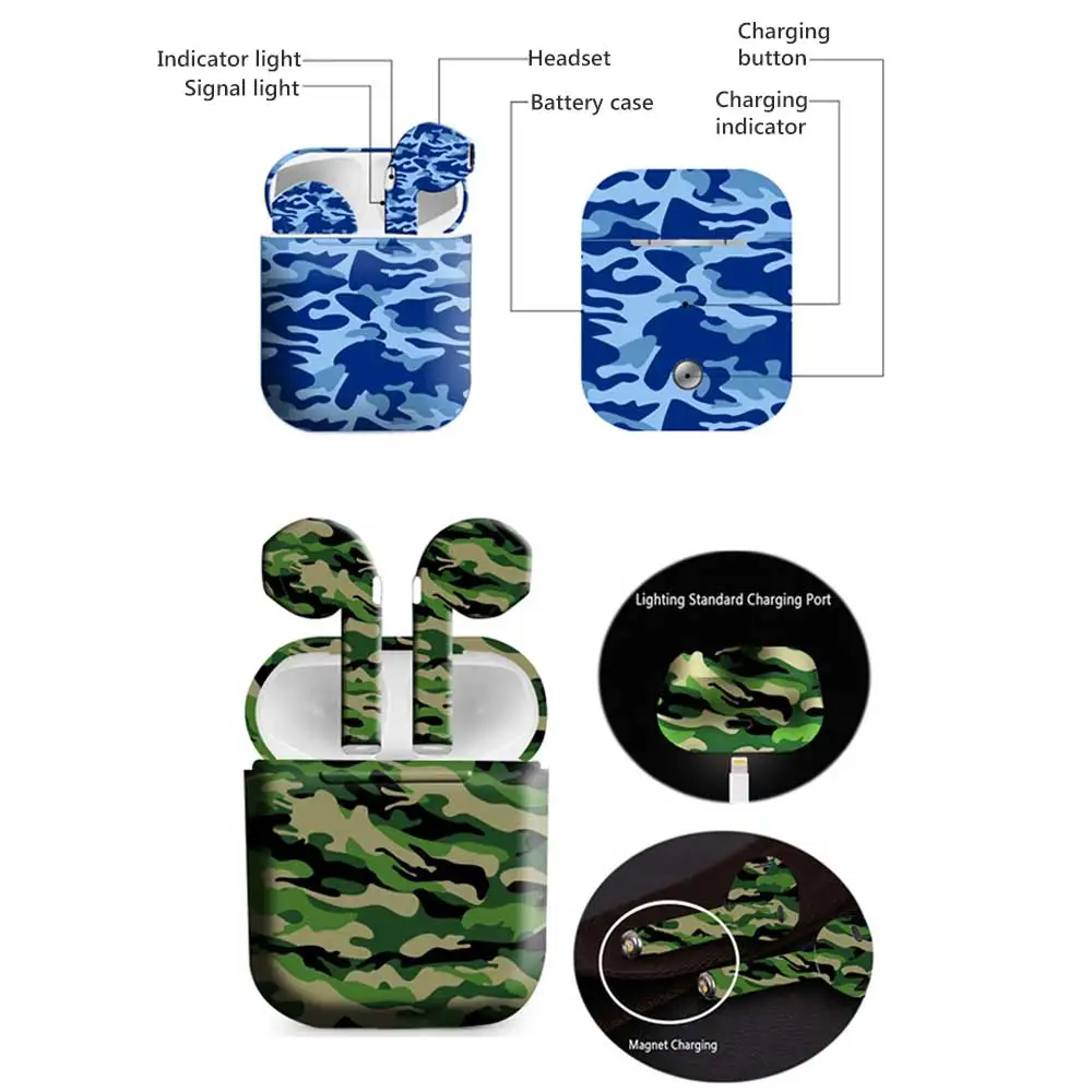 Camo печатных I9s TWS беспроводные наушники Bluetooth 5 0 мини с зарядным устройством для iOS