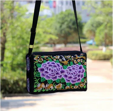Новая женская сумочка с цветочной вышивкой! Популярная холщовая переноска тремя