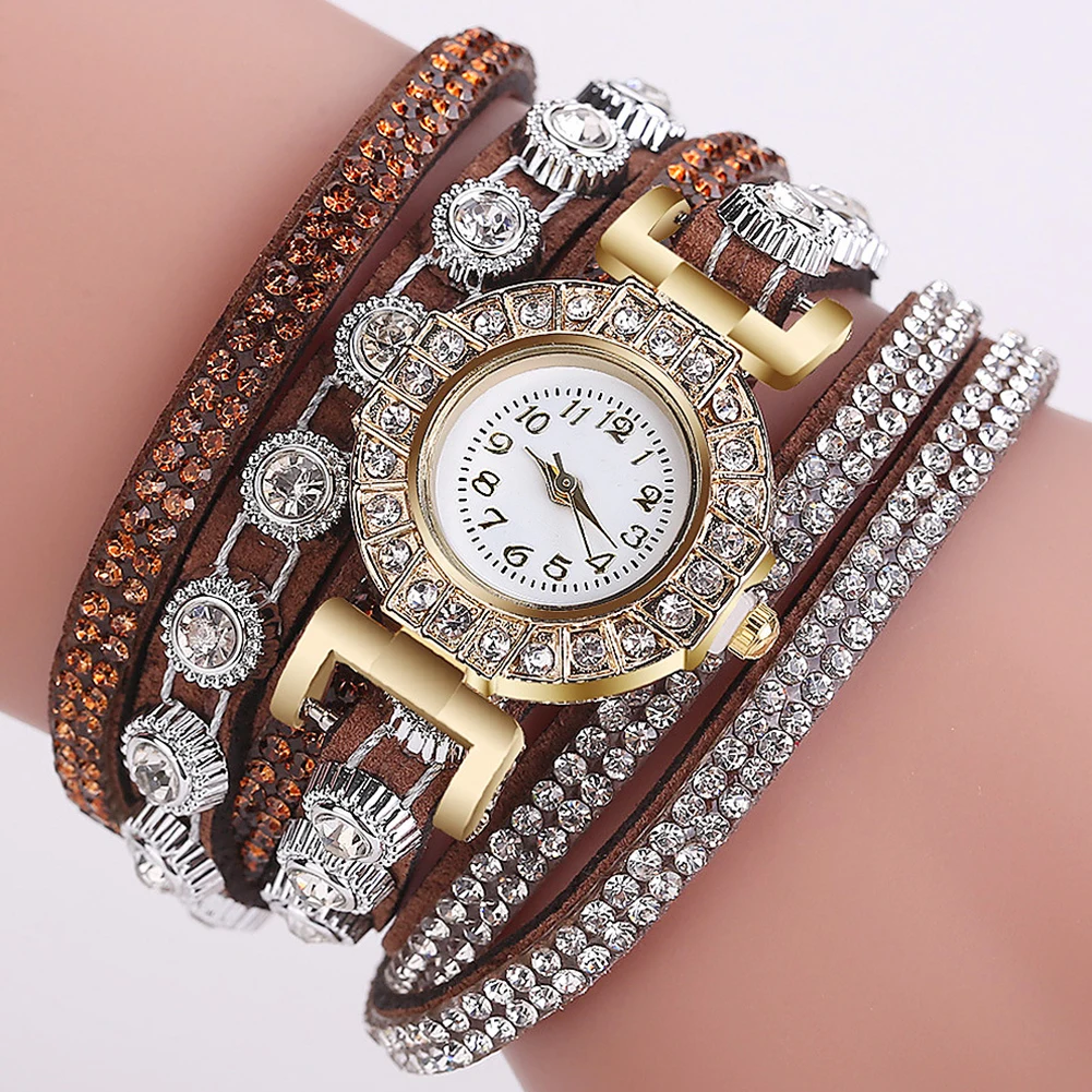 Women Watch Analogue Quartz With Rhinestone Armband Multilayers Bangle Extra Thin Crystal Decorated Heart Shape Casu | Украшения и