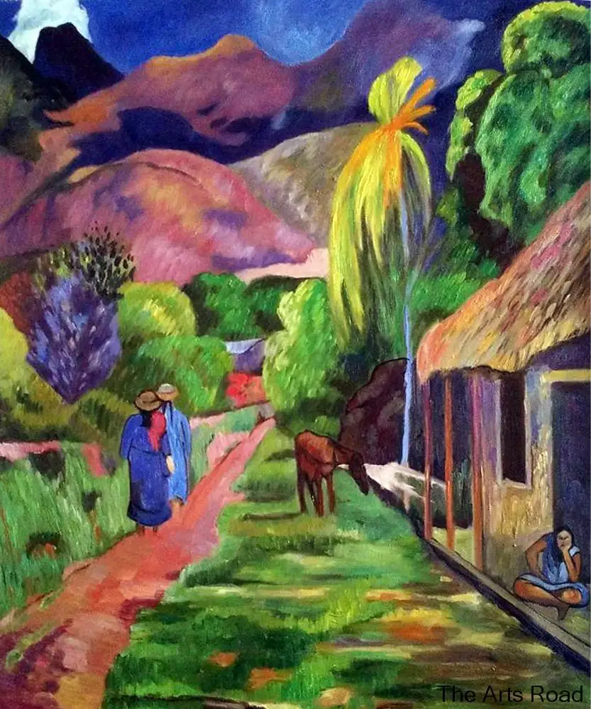 Картина маслом на холсте Роуд Таити 1891 г. Paul Gauguin картина для гостиной офиса