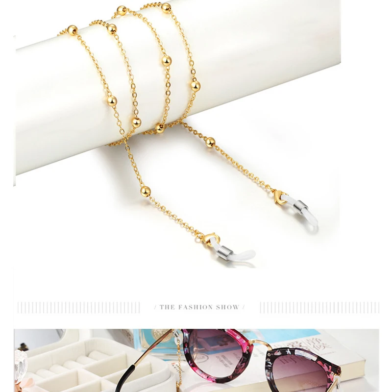 Glasses Metal Chain For Women Men Sunglasses Beaded Eyeglass Lanyard Hold Straps Eyewear Retainer Jewelry Rope AG006 |