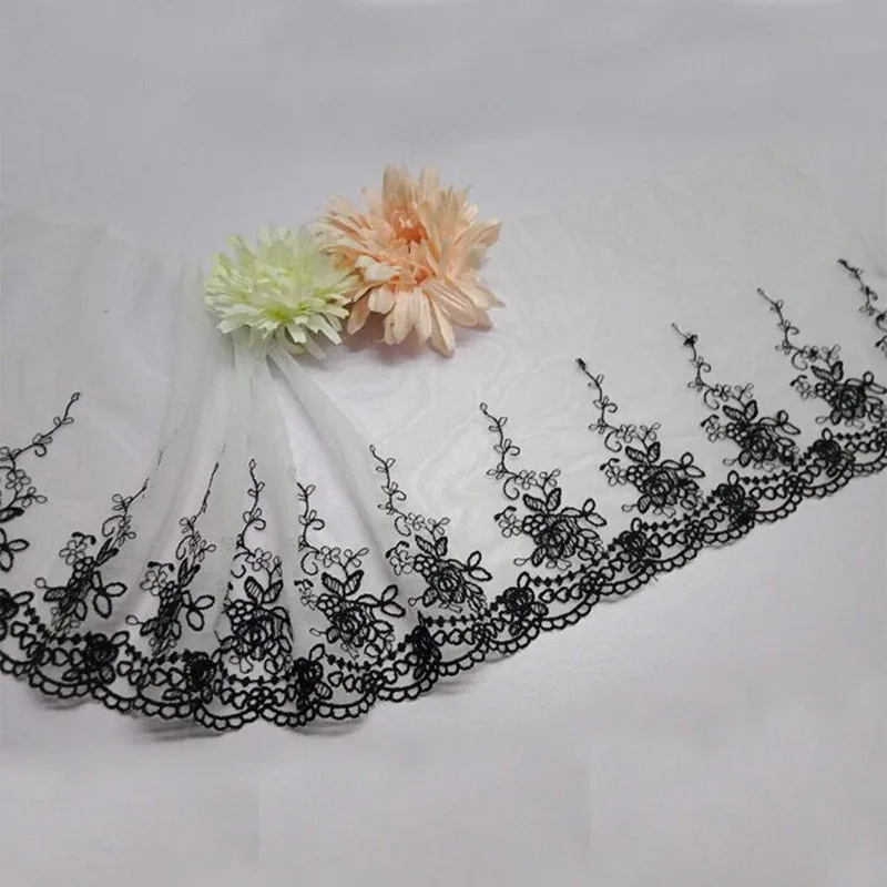 Beautiful 2Yards White Lace Ribbon Wide Embroidered lace trimmings for sewing accessories Wedding Clothing Fabric | Дом и сад