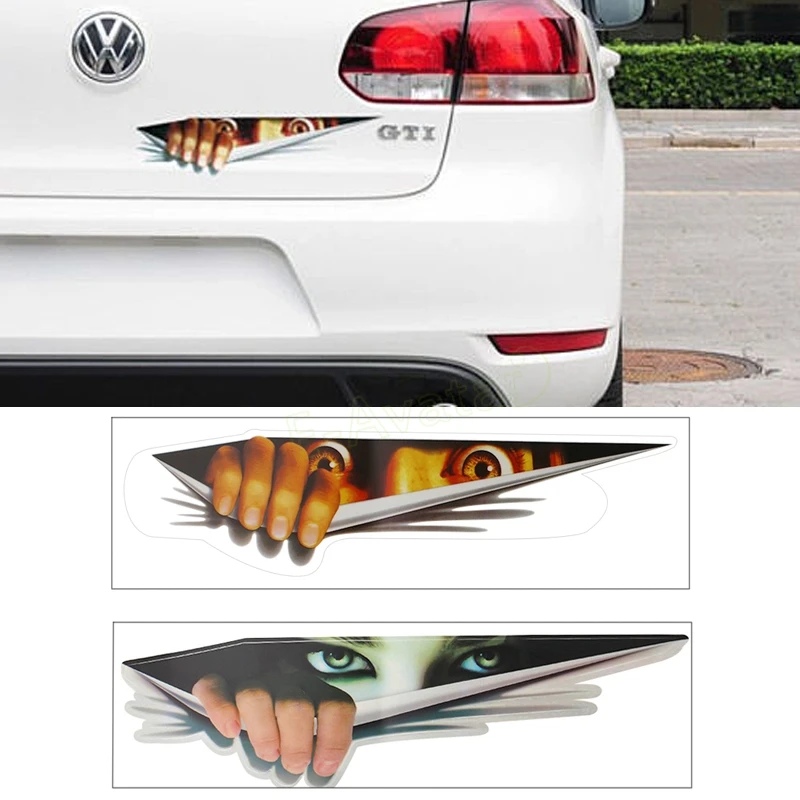 3D забавная имитация глайкинга монстра водонепроницаемая наклейка на автомобиль