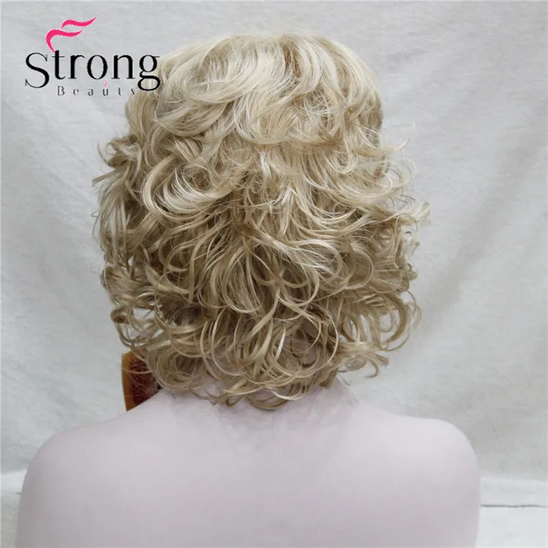 StrongBeauty короткие мягкие лохматый слоистых полный синтетический парик коричневым вьющиеся Для женщин синтетические парики