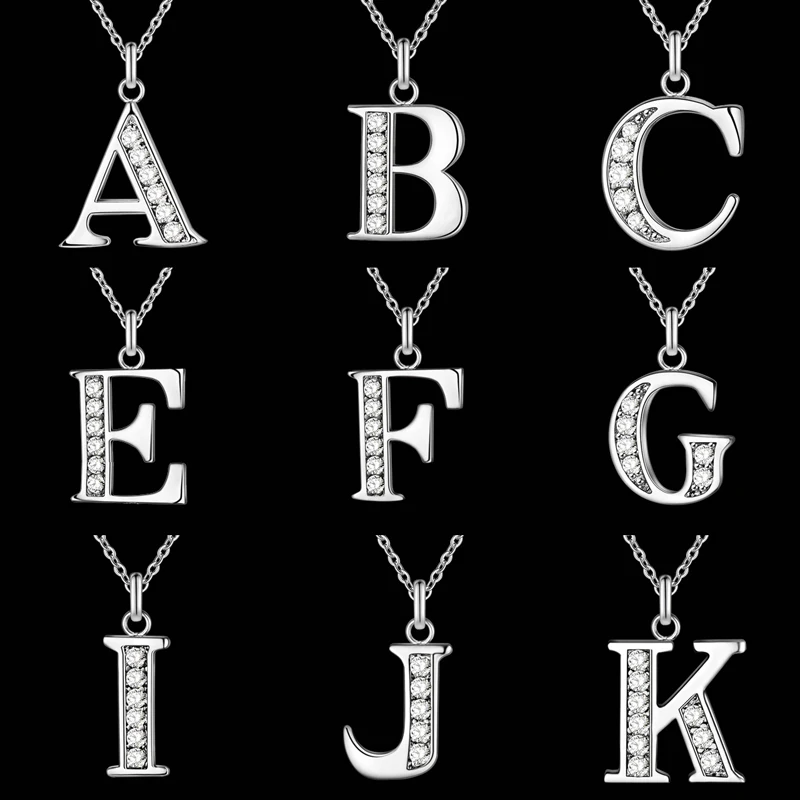 26 letters Silver Plated name necklace silver 925 jewelry pendant | Украшения и аксессуары