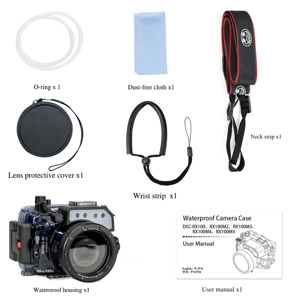 Водонепроницаемый чехол для камеры Sony RX100 V 60 м|Чехлы экшн-камер| |